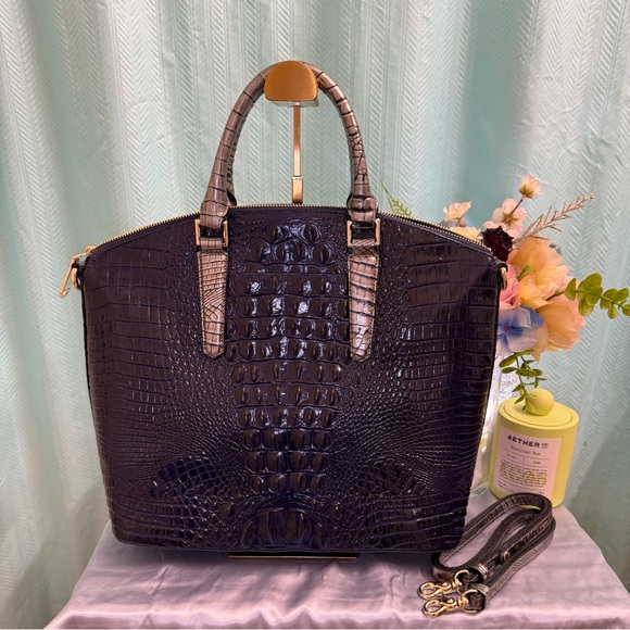 🎉HOST PICK🎉 RARE! NWOT - Brahmin Large Croc & Snake Embossed Duxbury Satchel - Picture 5 of 11